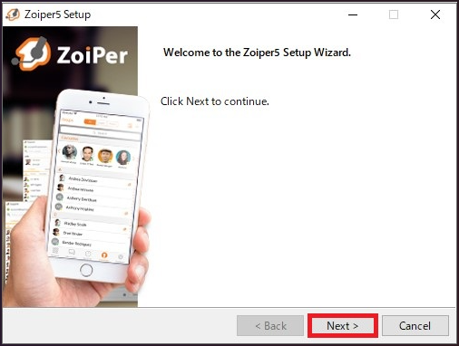 Zoiper5インストール画面１